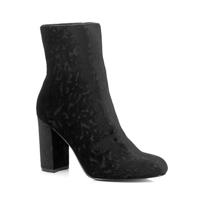 Faith Black Velvet 'Baro' high ankle boots